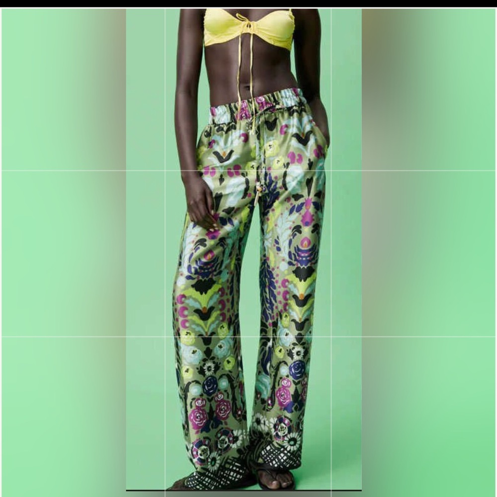 Zara silky pants💚